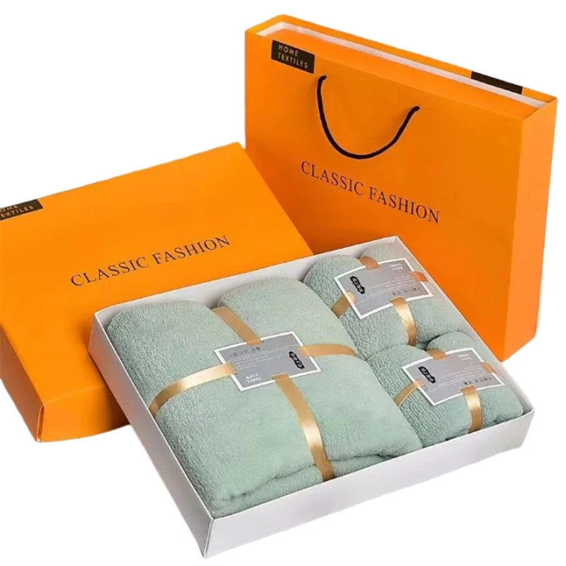 High Quality Hot Sale Bath Towel Set Gift Thick Coral Fleece Soft Absorbent Face Bath Microfiber Towel Body Towel