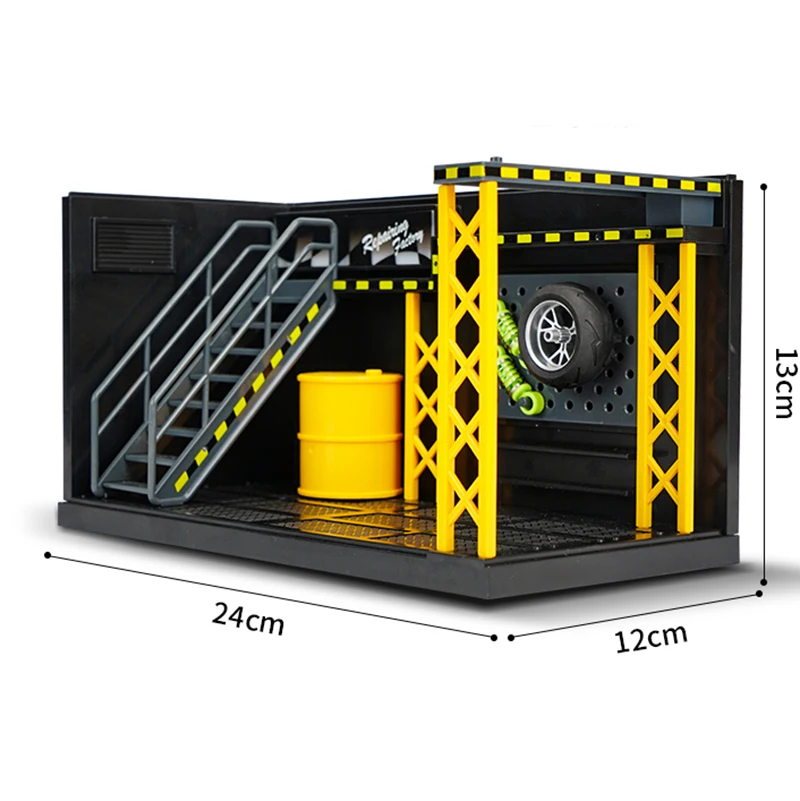 New Collection Assemble Plastic Garage Casting Diecast Car Model Toy Vehicles Motorbike Decoration Ornaments Parking Lot