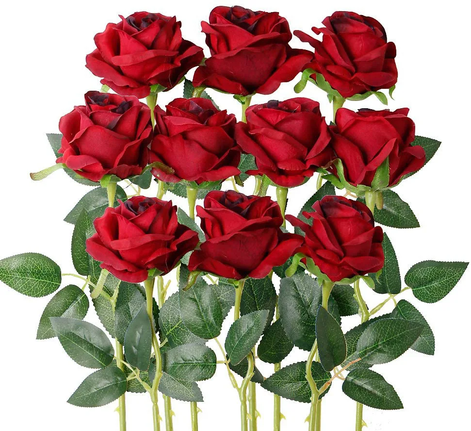 Cross border wholesale bestseller colored artificial petals of  roses  for Indoor scene arrangement decorative flowers