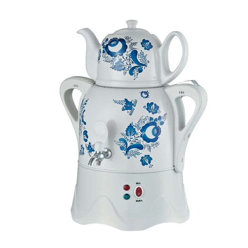 3L hot sale stainless steel electric Turkish tea maker electric iranian samovar with flower painted