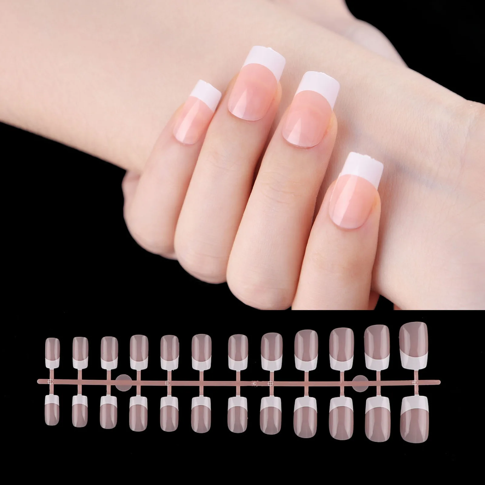 NA0771 Hot Sale French Series Nail Wearing Ballet Patch Medium False Nail French Nails Artificial Fingernail Toes