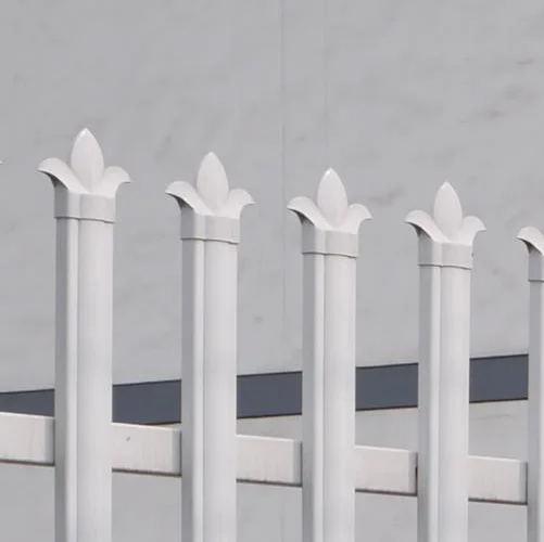 Security PVC Fence Panels with Wood/Metal Frame for Home Farming Yards Featuring Guardrails Trellis Fence Post Caps