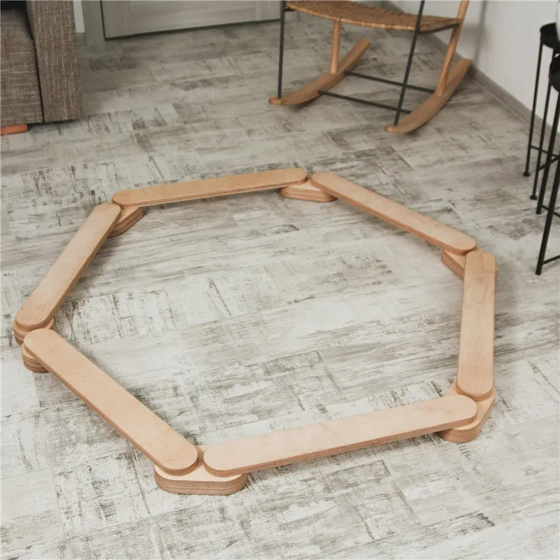 Montessori Wooden Toddler Balance Board Toy Balance Beam for Kids Indoor Playground