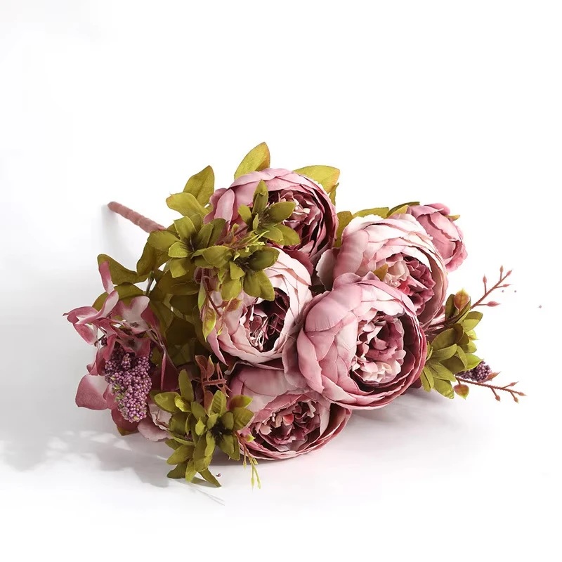 SEASON New Design Vintage Style 53cm Artificial Peony Rose Flowers Wholesale Silk Wedding Bouquet Decor Flower Artificial