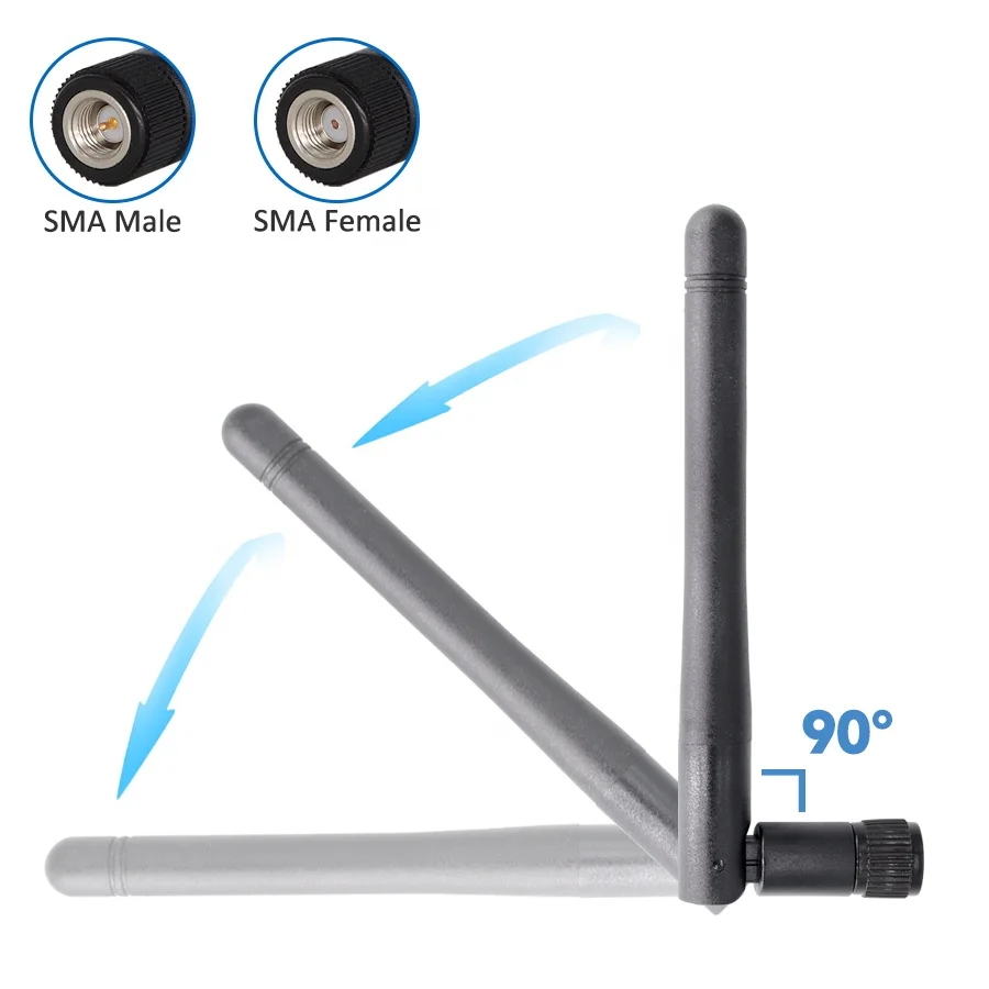 External Foldable Omnidirectional 2dBi  LTE Rubber 4G Telecom Cell Antenna