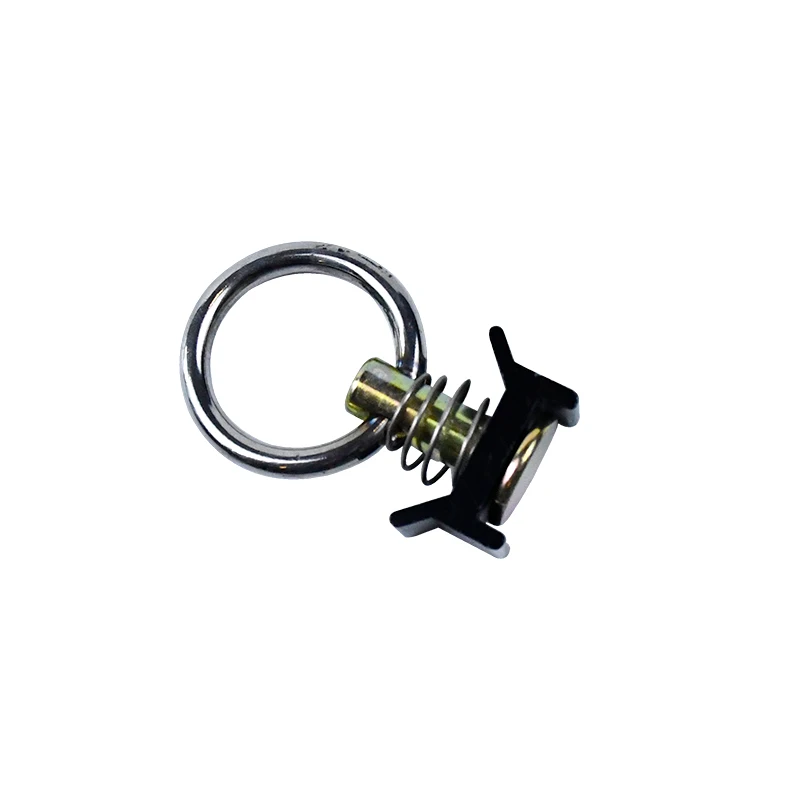 Durable Quick Connect & Disconnect Single Stud Fitting L Track with Stainless Steel Round Ring Keeper Tie Down for Aluminum Rail