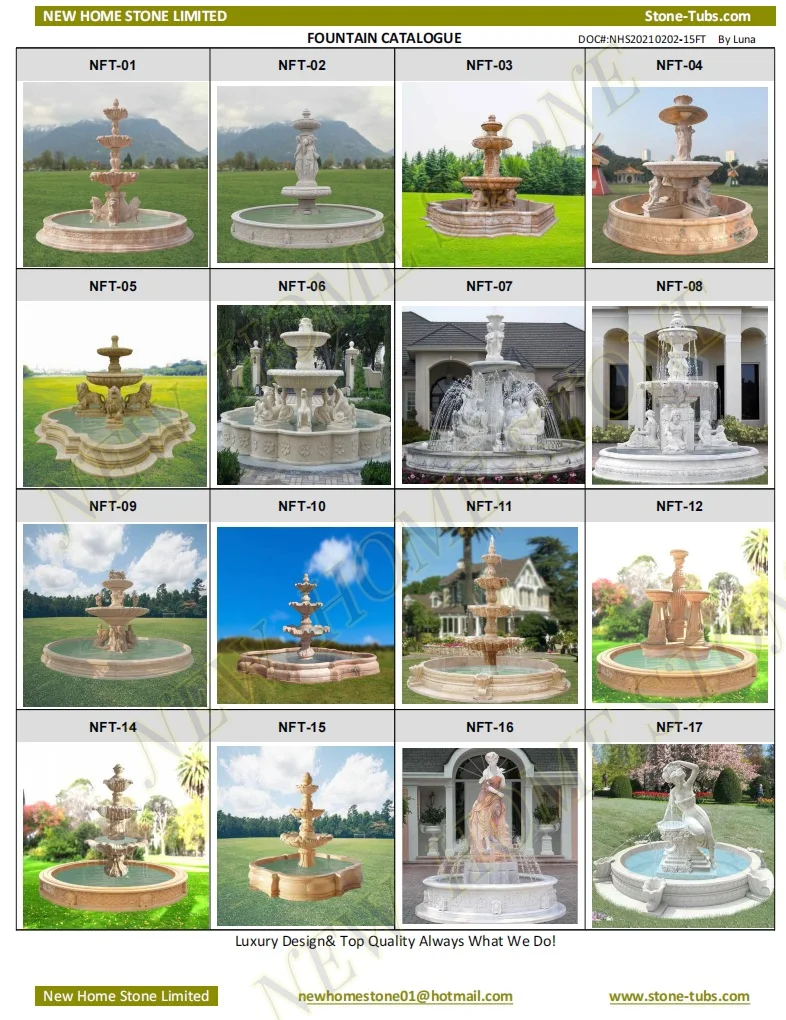 Marble rain water fall luxury garden water fountain fontaine water fountains indoor customized fountain