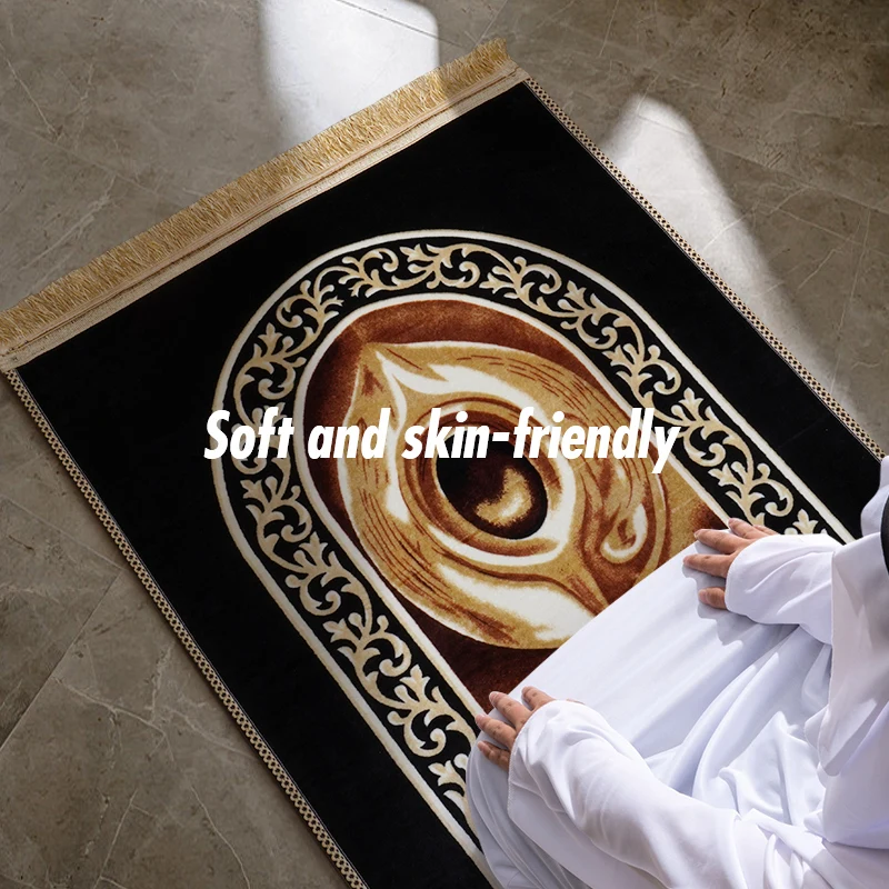 Non-slip islam  eid mubarak Ramadan praying mat Padding carpet muslim portable personalised interactive prayer mat rugs