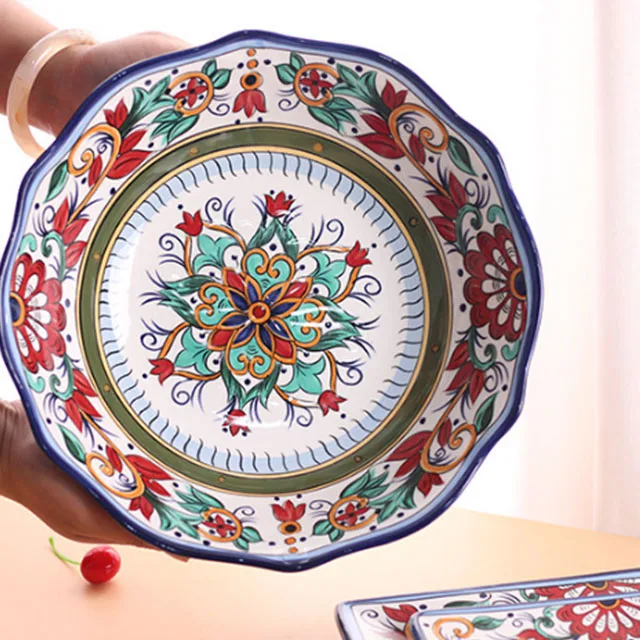 Tableware set Ceramic Plate Home 2021 New Nordic steak plate Hand-painted noodle bowl Dish