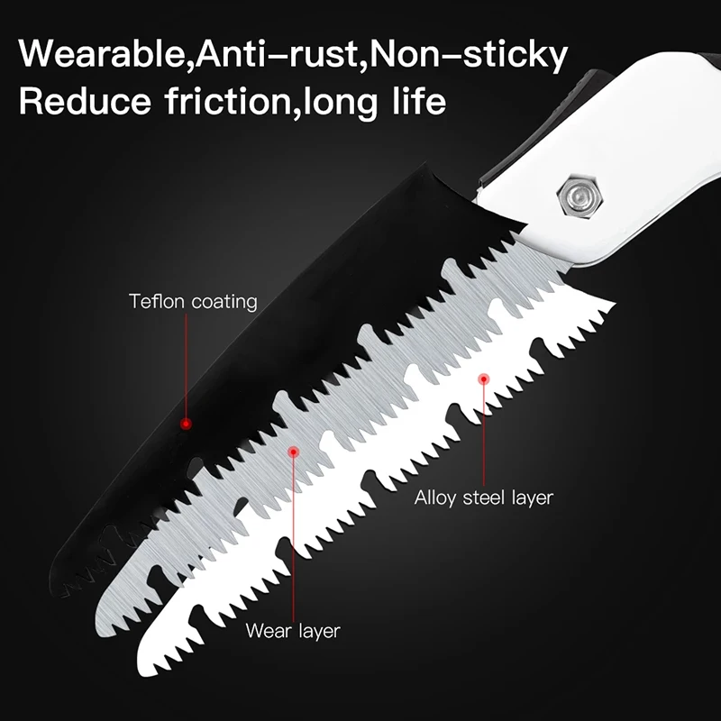 KEGRET 300mm Household Cutting Tools SK5 Steel Blade Soft Rubber Handle Collapsible Sharp Folding Hand Saw for Woodwork