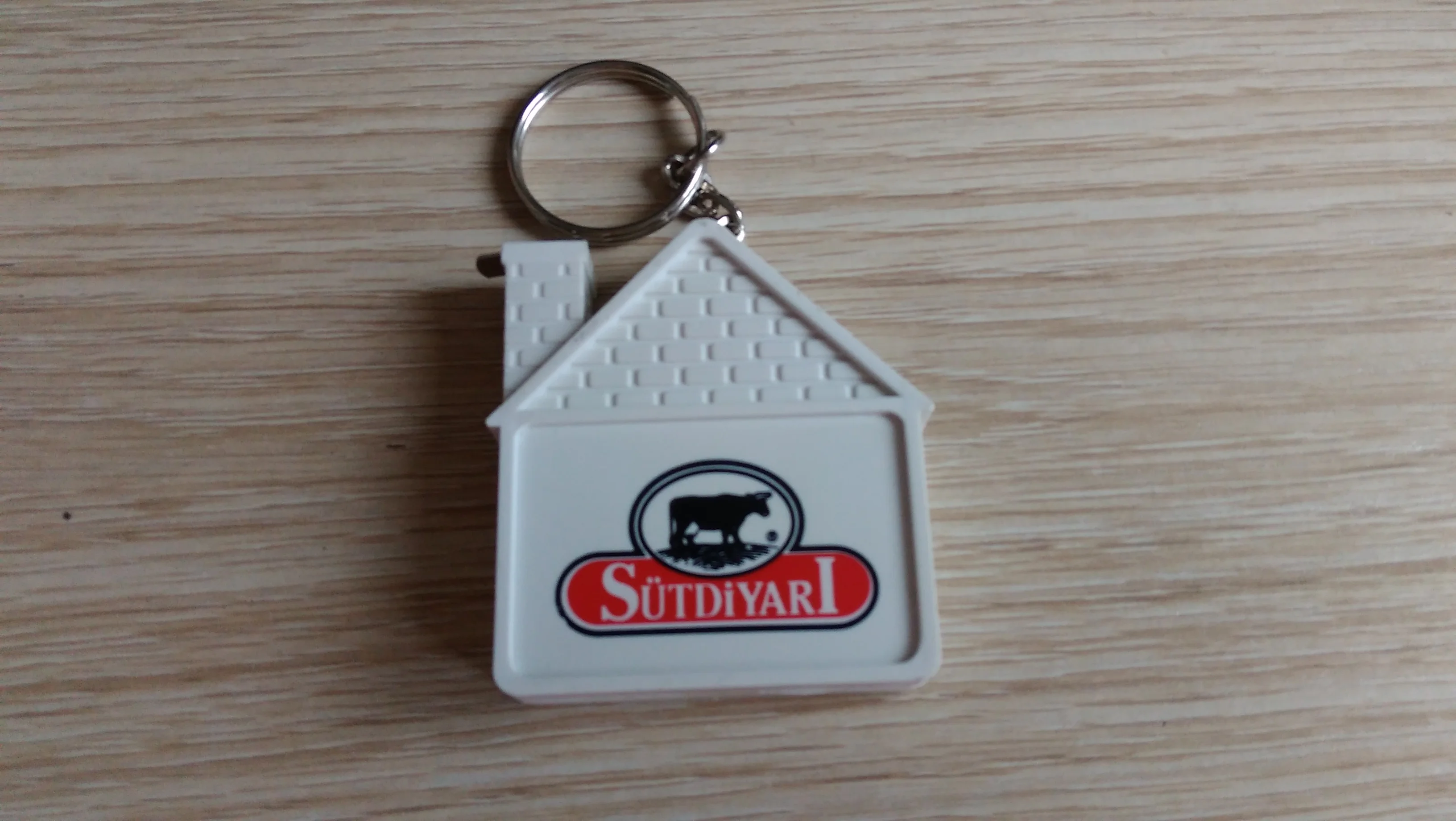 Custom Logo printed House shape tape measure keychain 1 Meter key ring