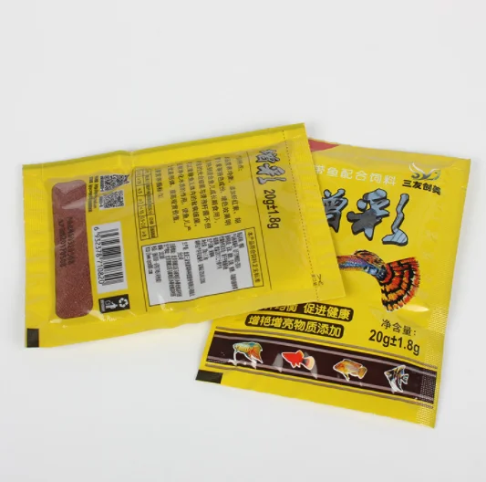 Plastic bag fish food