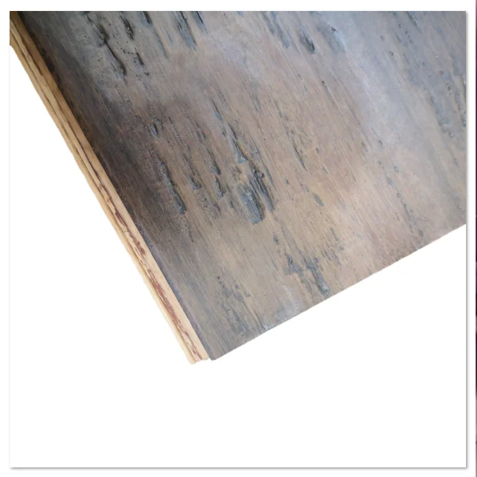 carbonized strand woven bamboo flooring embossed surface poplar base layer