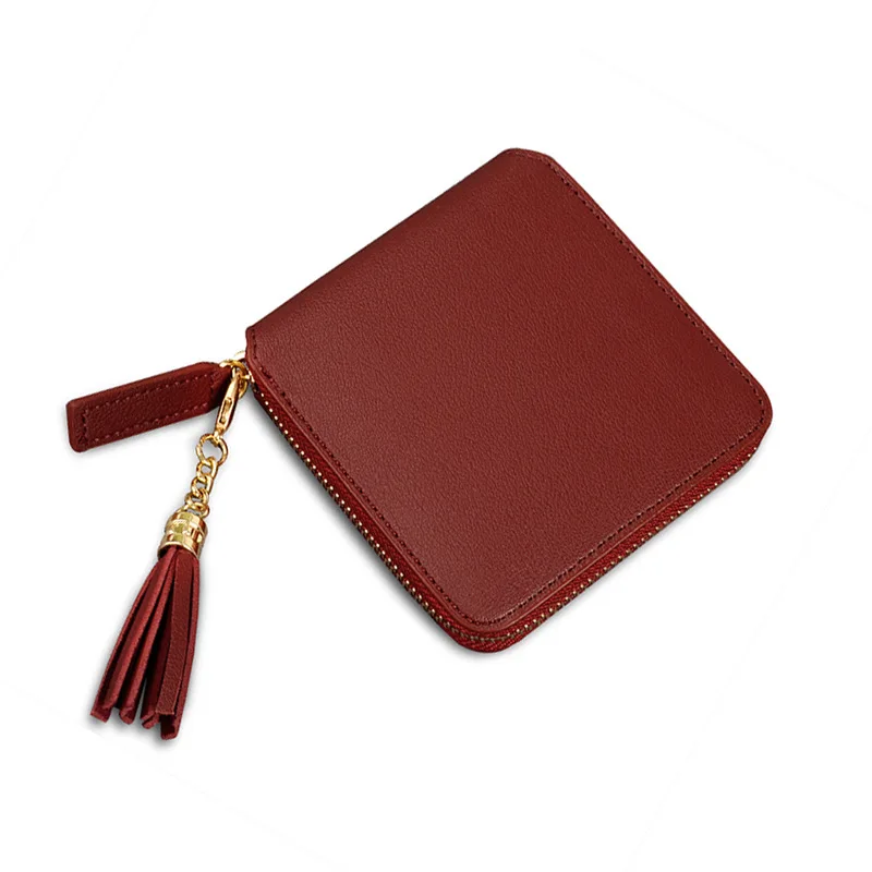 Wholesale Ladies Travel Purse Fashion Girls Wrist PU Zipper Mini Small Leather Women Wallets