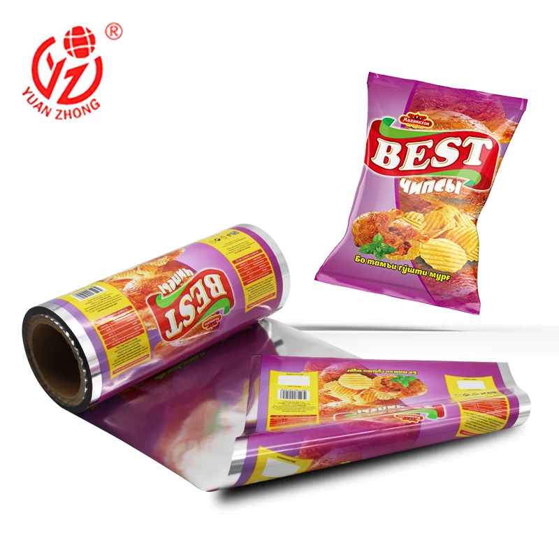 Custom Size Color Printed Food Packing Film Plastic Sachet Food Packaging Aluminum Foil Laminated Roll Film