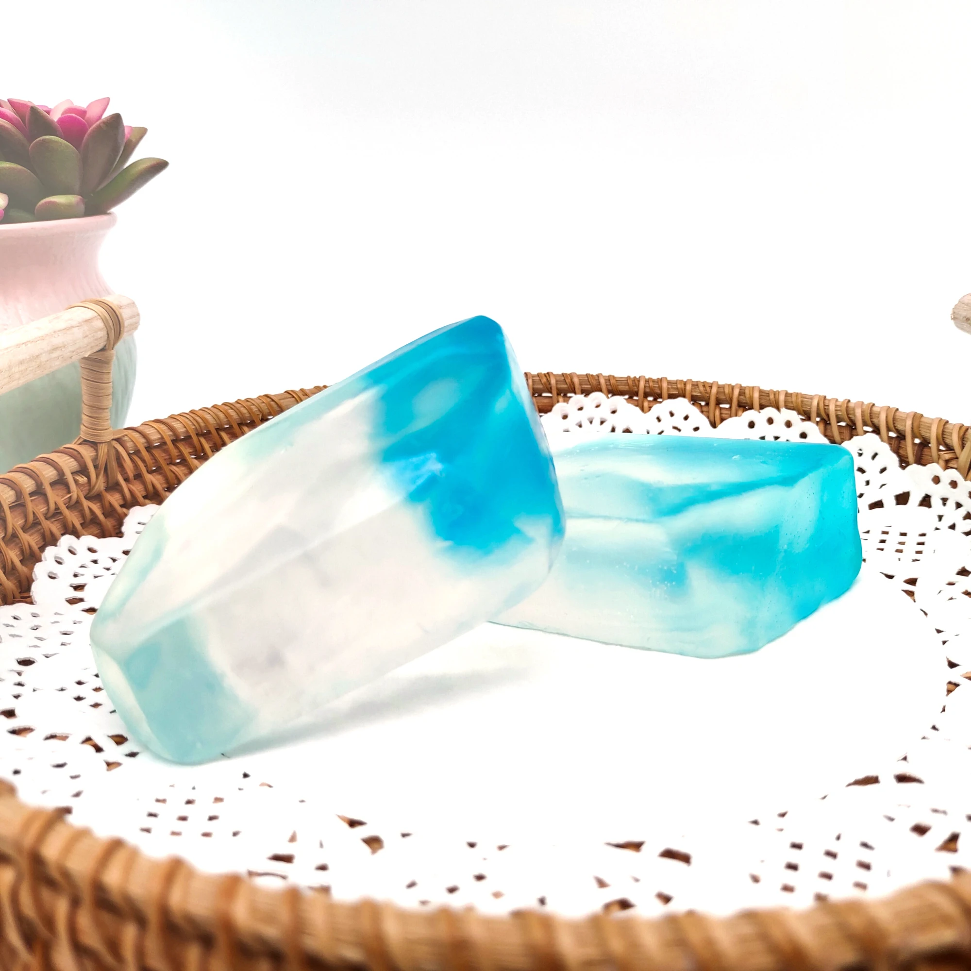 Customized Whitening Moisturizing Wash Face Bath Blue Diamond Fragrance Diamond handmade Soap