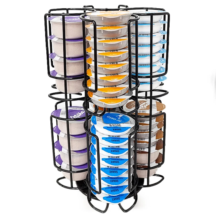 Bartesian Capsule with 64pcs Tassimo Capsules holder Office 360 Degree Metal Iron Rotating Pod Tower