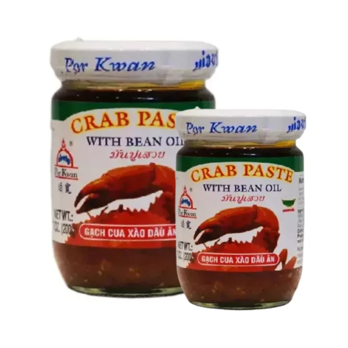 Food Grade of Crab Paste in Soya Bean Oi Sauce for Daily Eat with Hot Rice and Cooking Meat Size 200 g. Product of Thailand