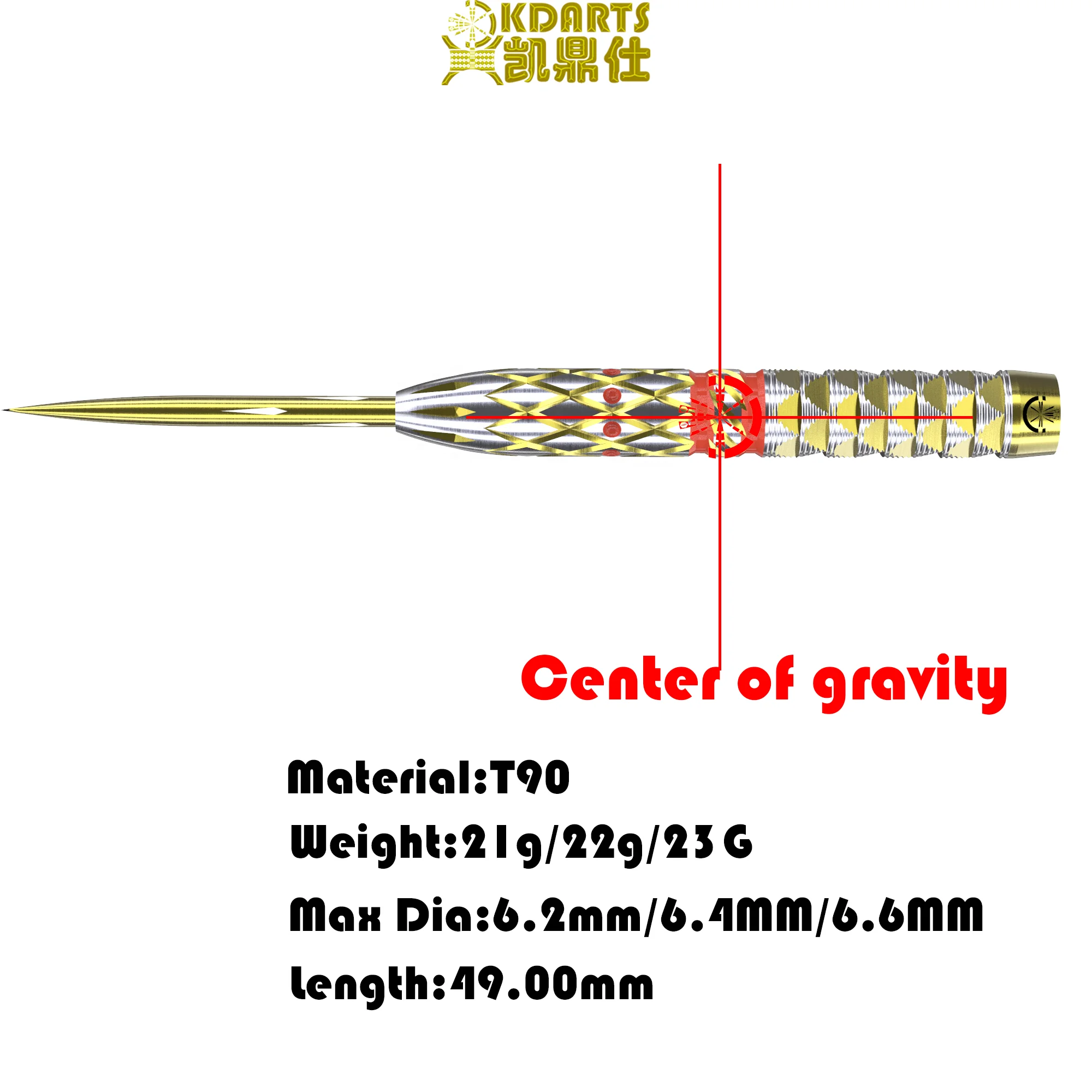 2024 Chinese factory new PVD gold coating red painting tungsten steel tip darts