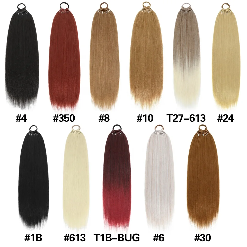 Wholesale24 28Inch Long Straight Poonytail Attachment Synthetic Ponytail Hair Extensions Feel Like Brazilian Human Hair Ponytail