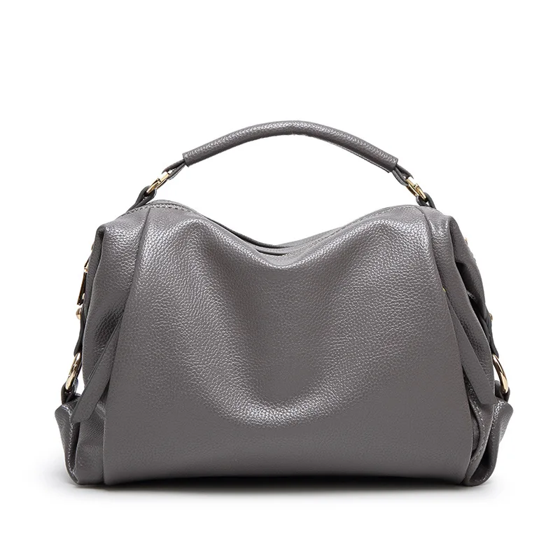 Korean Style Lichee Pattern Vegan Leather Bag Ladies One-shoulder Messenger Big Bag