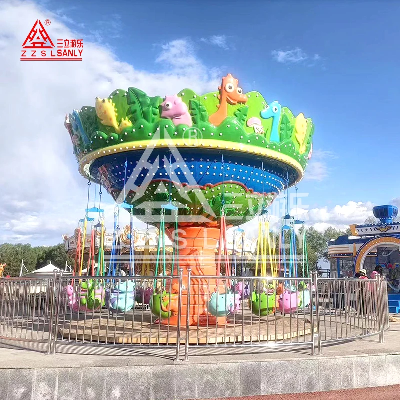Dinosaur Theme Kids Amusement Park Rides Fairground Attraction Swing Carousel Ride Flying Chair For Sale