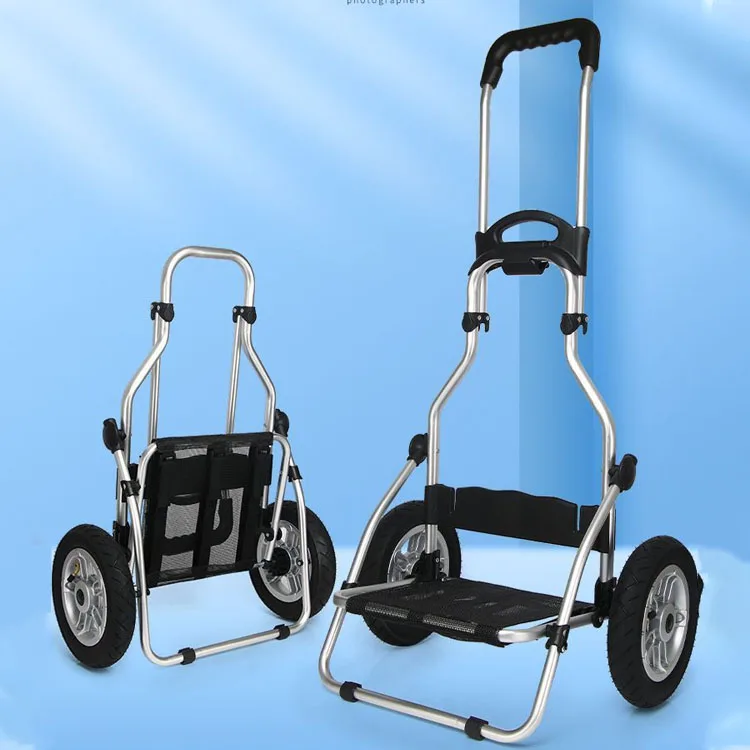 GARIDA Stainless Steel Frame Foldable Two-Wheeled Trolley Aluminium Lightweight Hand Trolley  Shopping Cart  GCG-032