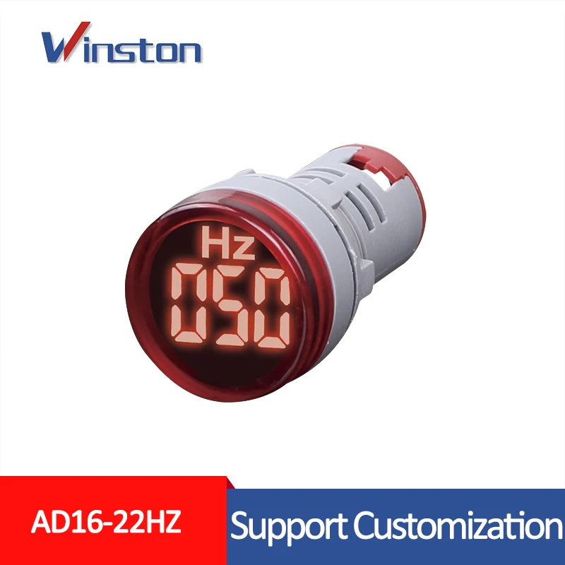 AD16-22Hz 22mm 0 - 99Hz RED Led light Lamp mini Digital Hertz Meter Indicator Frequency meter