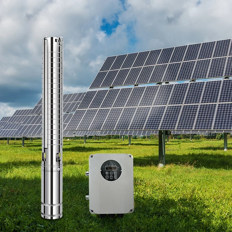 Custom Handuro 6inch 230m stainless steel impeller pump Solar Power Submersible Borehole Water Pump Deep 4inch Well pump