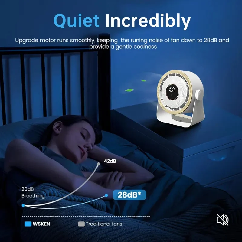 High Speed Portable Table Fan Chargeable USB 100 Speed Adjustable Air Cooling Hanging Mini Fan For Indoor Outdoor Desk