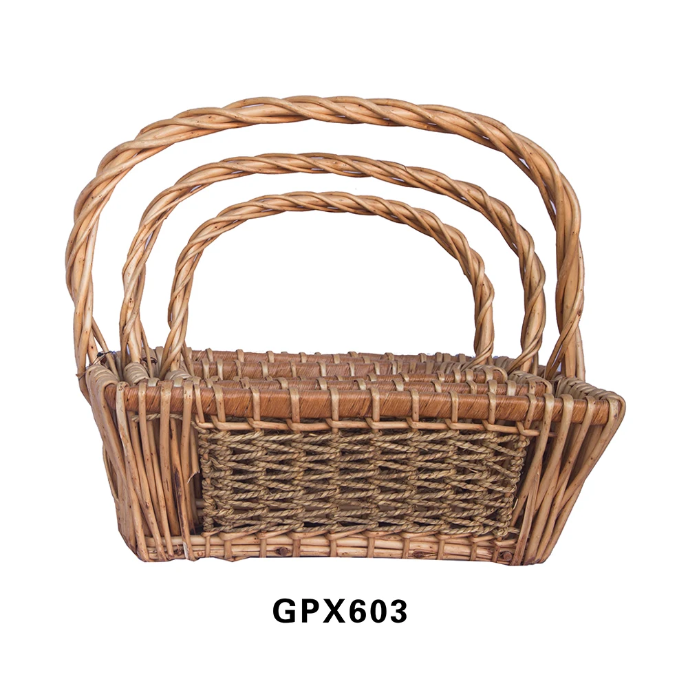 Hot Sale Willow Flower Wicker Baskets And Boxes For Large Easter Decorative Gift Storage Baskets