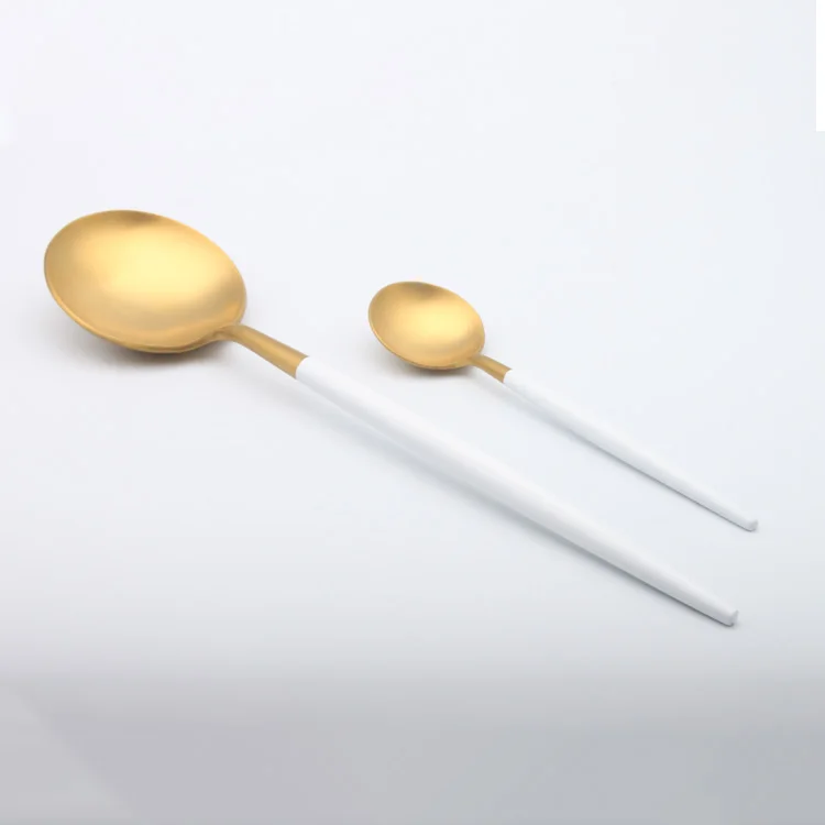High quality  Long Handled 304 Stainless Steel Rose Gold Teaspoon Metal Dessert Tea Spoon