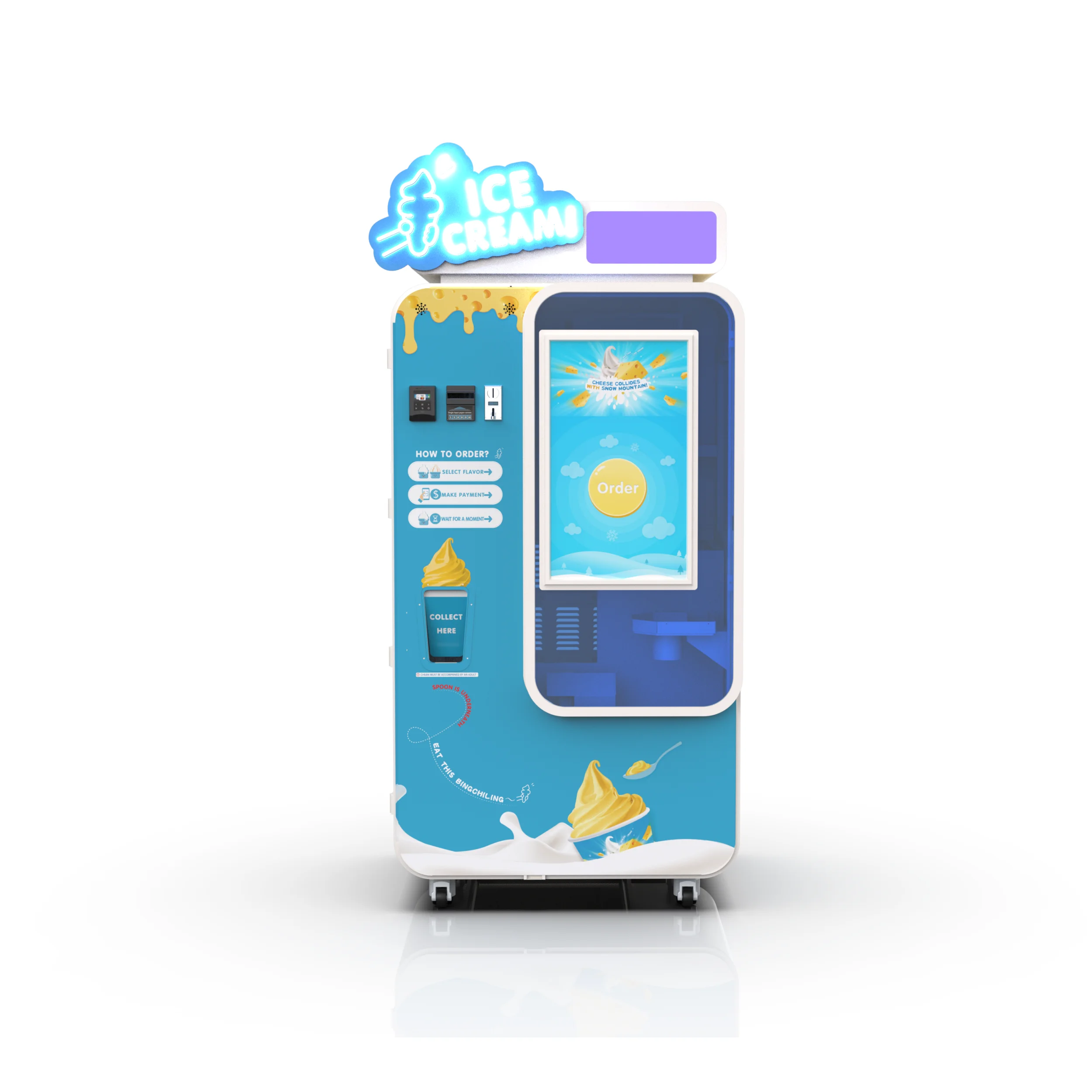 Заводская оптовая продажа лучшая машина для мороженого softy 220 В порошок торговый автомат