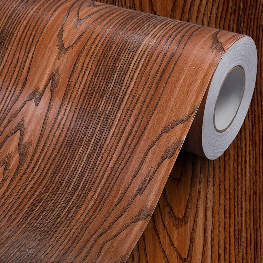 Fire resistant wooden texture PVC decorative film vacuum press furniture film