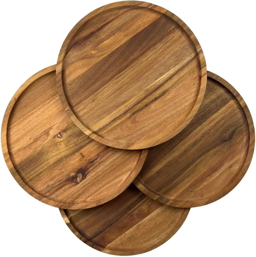 wholesales custom wood plate for food wood plates for restaurant and wooden serving tray