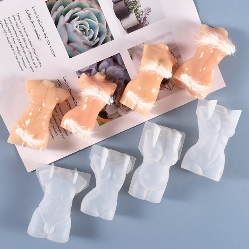 Гибкая силиконовая форма для свечей женская тела богини торса