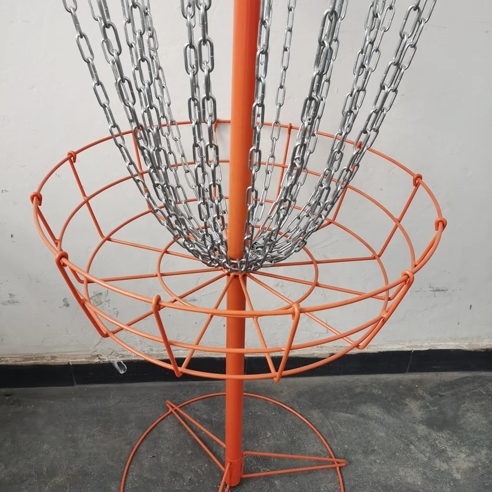 High Quality Heavy Duty 24-Chains Disc Golf Course Basket Permanent Target Disc Golf Basket Portable