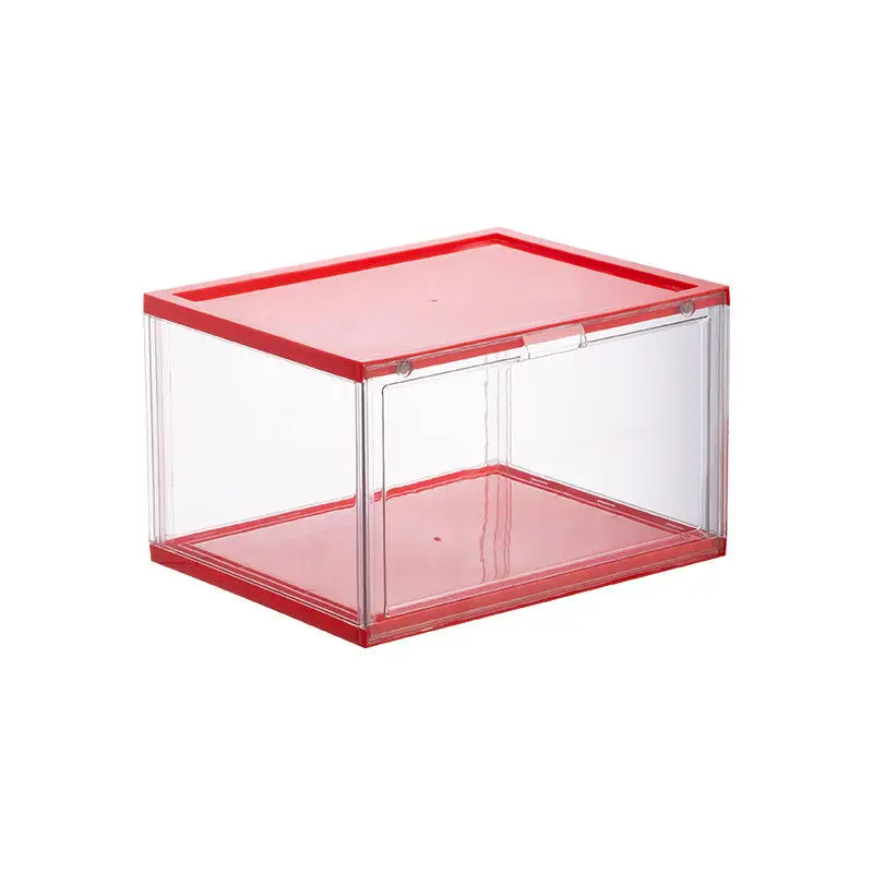 Wholesale Clear Acrylic Shoe Boxes Storage Container Magnetic Plastic Sneaker Display Case Stackable Custom Design For Organizer