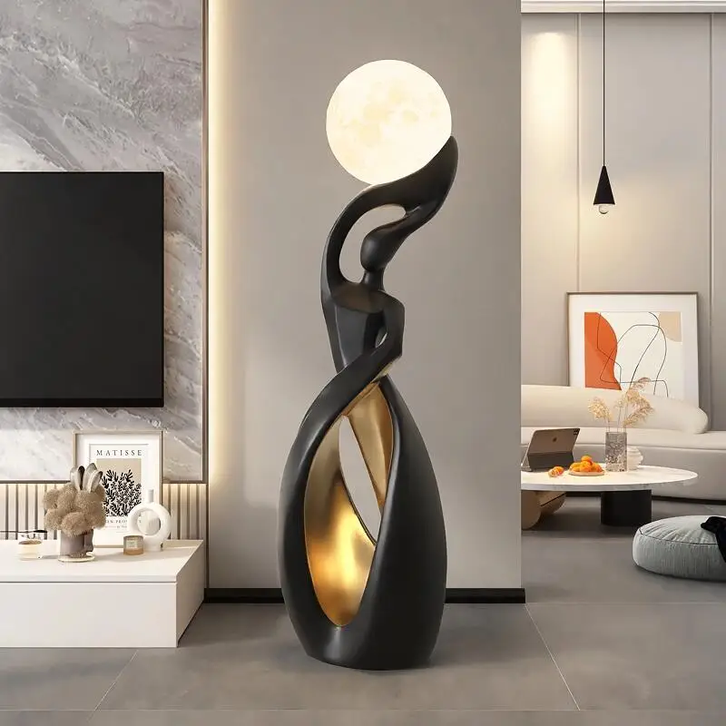 Customizable living room display luminous synthetic resin sculpture ornaments home decoration cartoon doll
