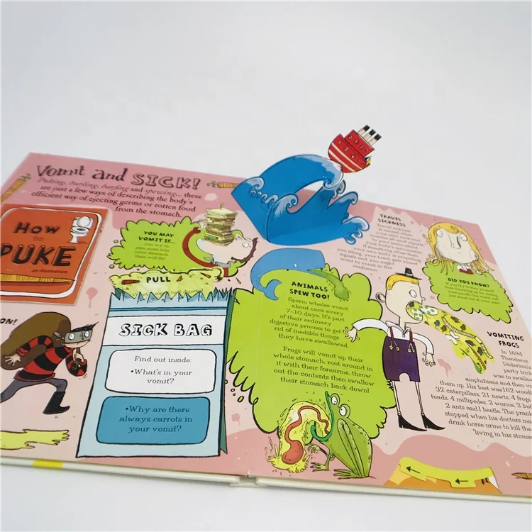 Hot sale customized size hard cover 3d children pop-up board book printing service