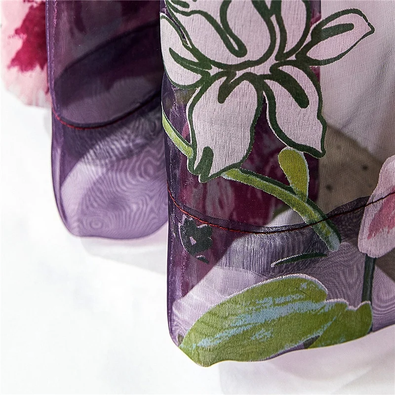 Floral Curtain Burnout Voile Curtain Window Modern Living Room Bedroom Tulle Curtain Kitchen Sheer Fabric Cortinas