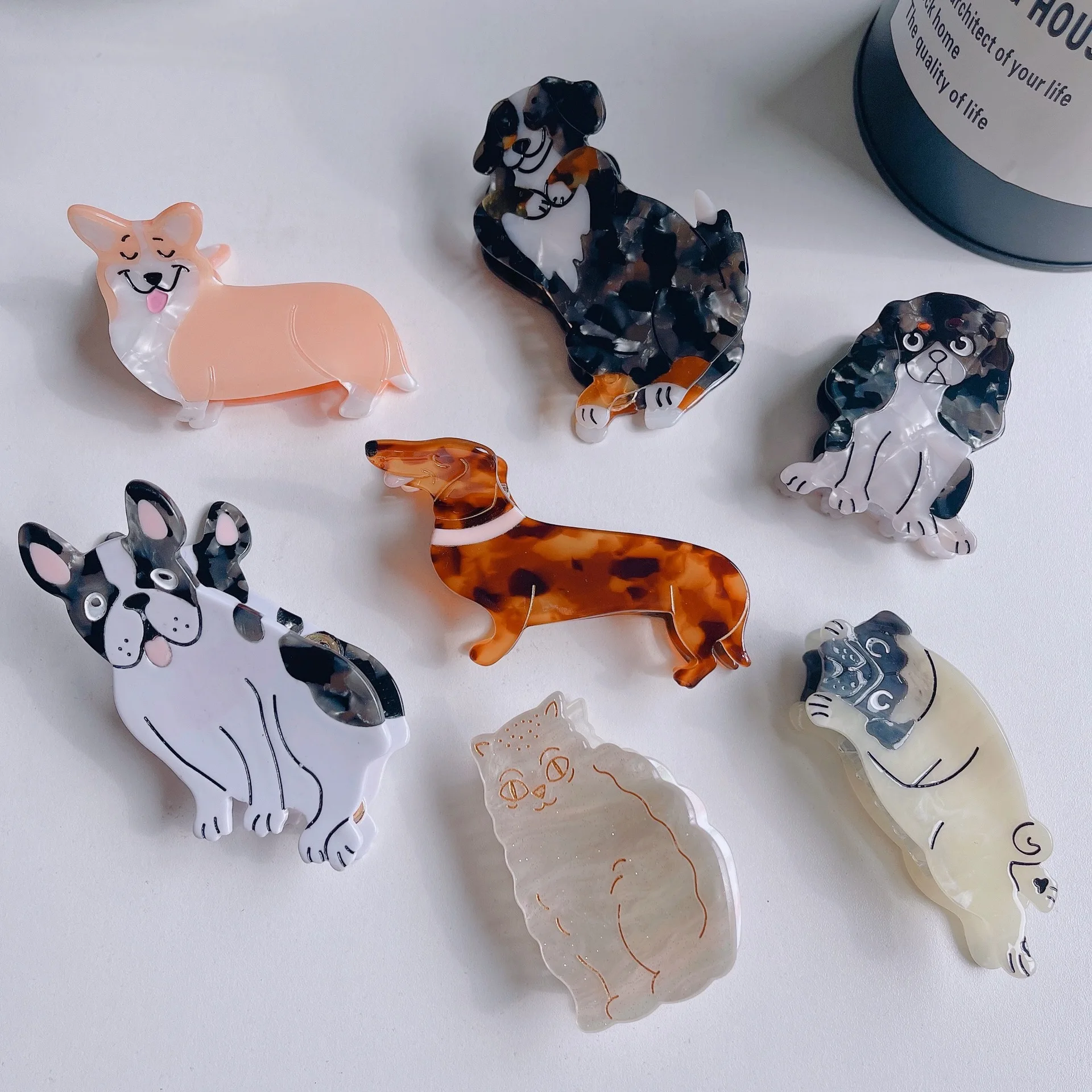 Fashion animal hair clips for girls sweet headdress resin dog hairpin