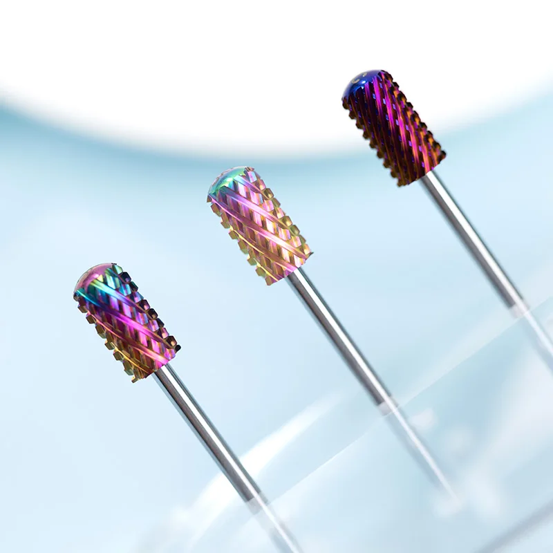 High Quality Wholesale Factory Price Round Shaped Nail Drill Bits Titanium Custom Logo Box Package XF Carbide Nail Bit