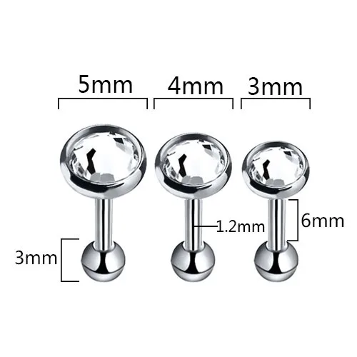 Classic 3pcs/set Stainless Steel Czech Stud Earring Trendy Party Festival Casual Jewelry Gift