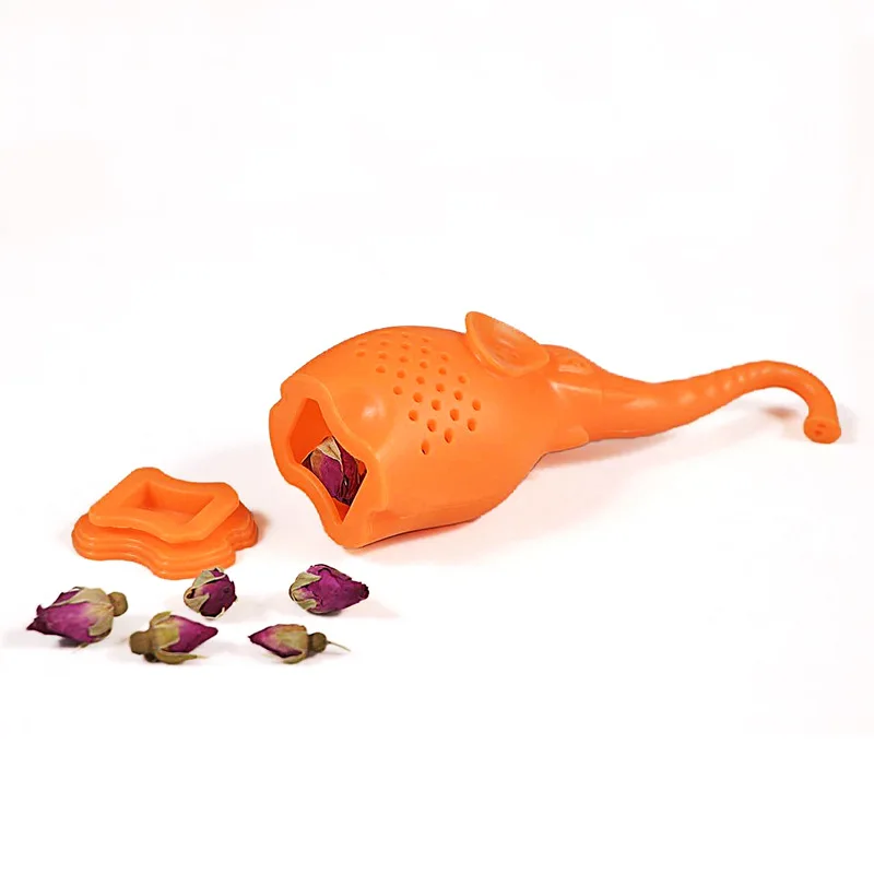 Custom BPA Free Silicone Reusable Mini Tea Strainer Animal shape Tea Infuser
