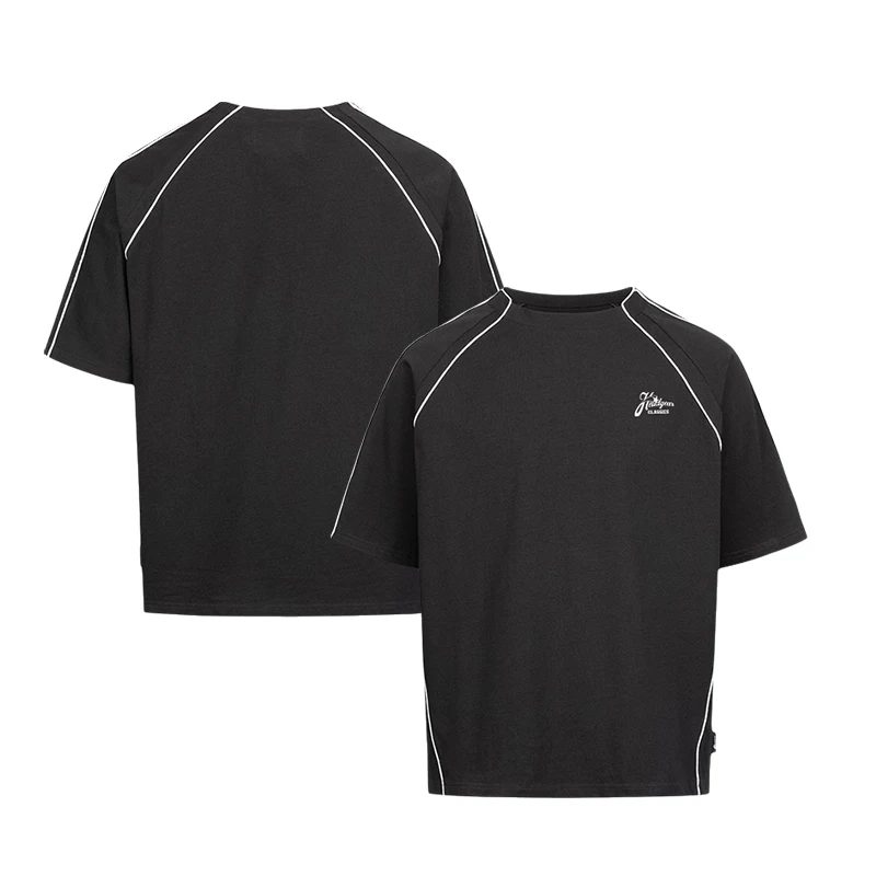 TF Custom Black Football Shirts Embroidery Logo Fashion Retro Patchwork Design OEM Soccer Jersey