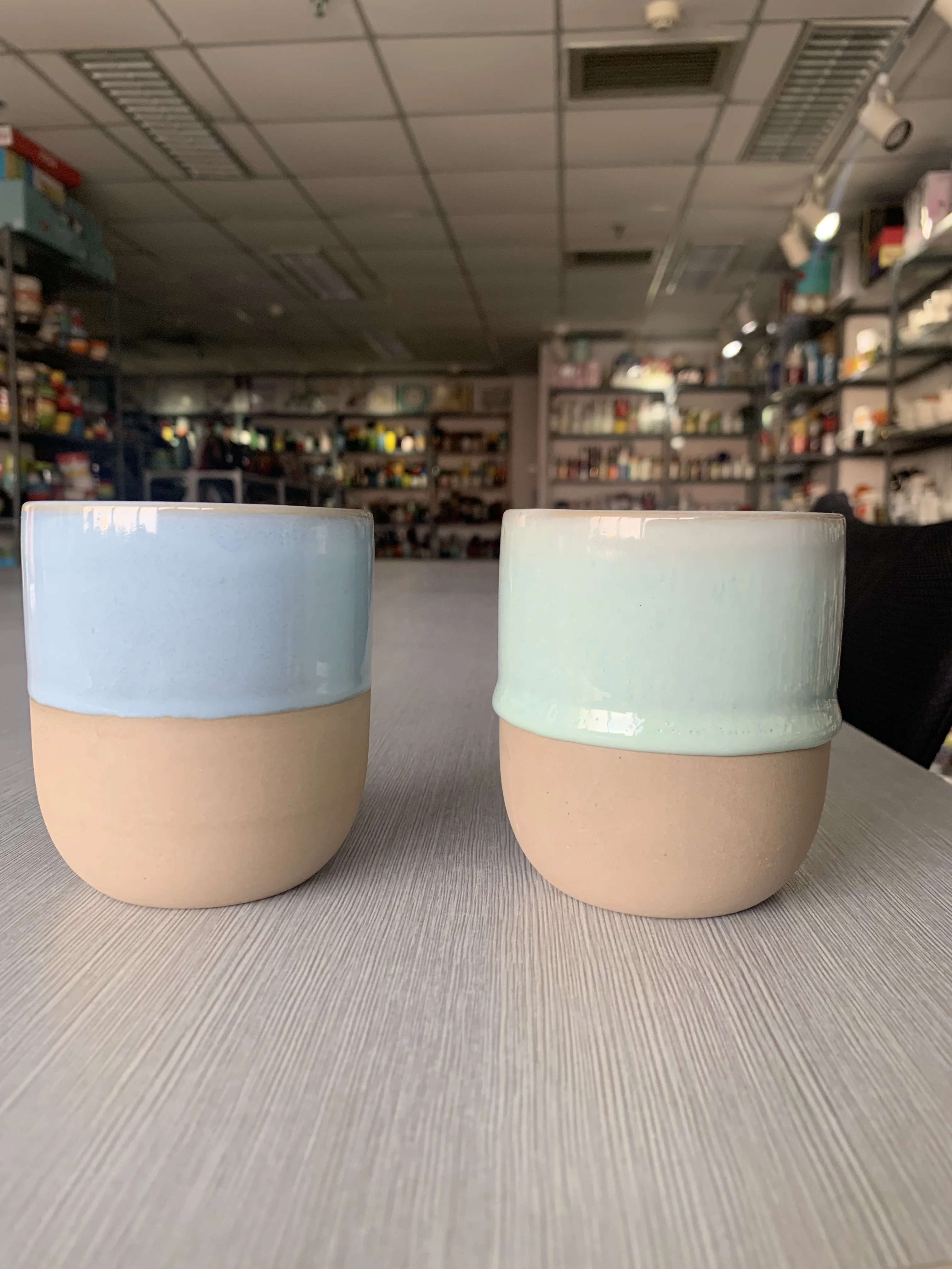 11oz ceramic solid color mug without handgrip  modern simple light color custom logo wholesale porcelain lifestyle products