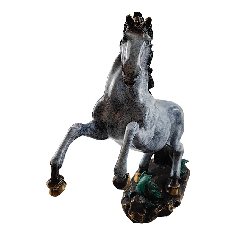 Metal craft sculpture galloping horse Christmas art table top ornament decoration home decor handicraft brass statue sculpture