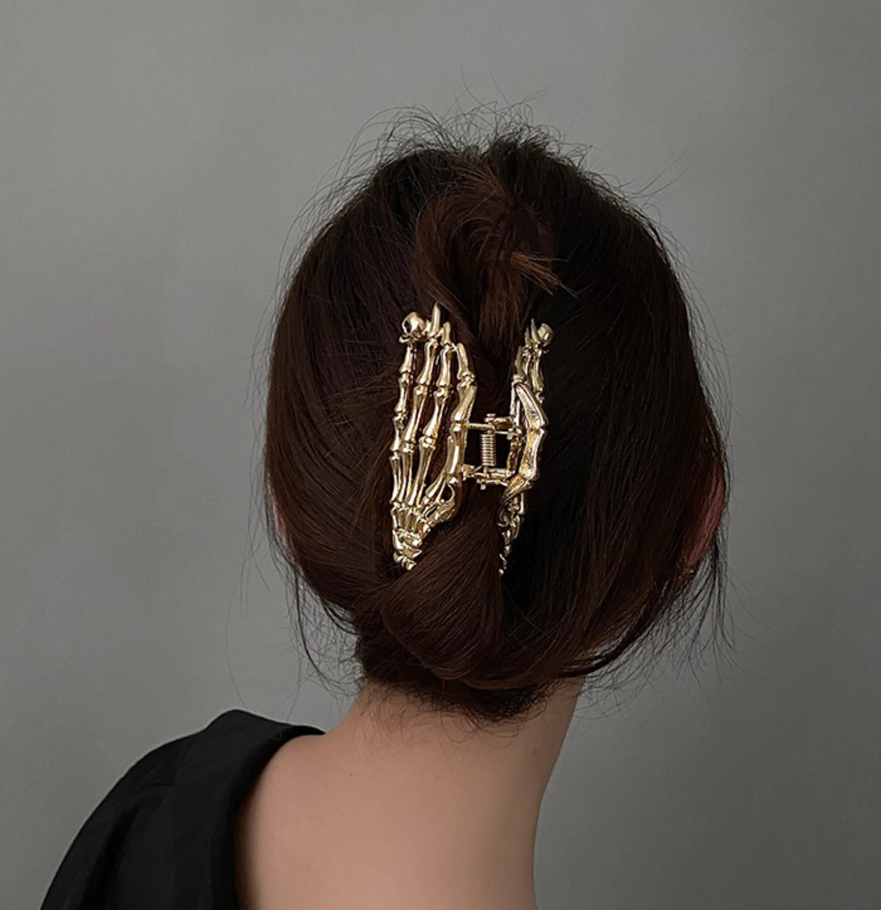 Eico Gothic Skull Metal Hair Clip Personalized Skull Hand Hair Claw