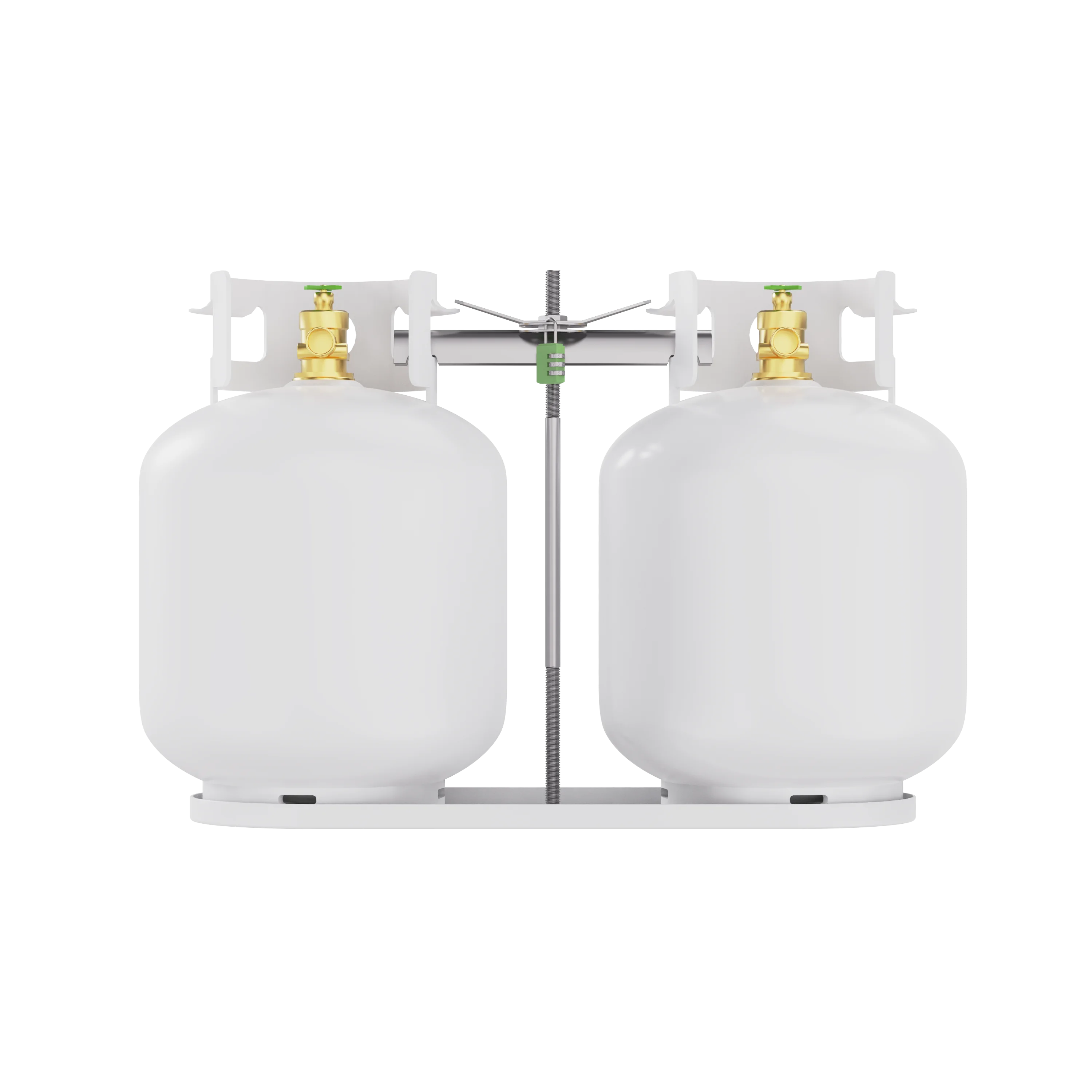 RV Dual Propane Tank Mounting Rack with Locking Device for 20lbs for Camper and Travel Trailers with Different Connecting Pipes